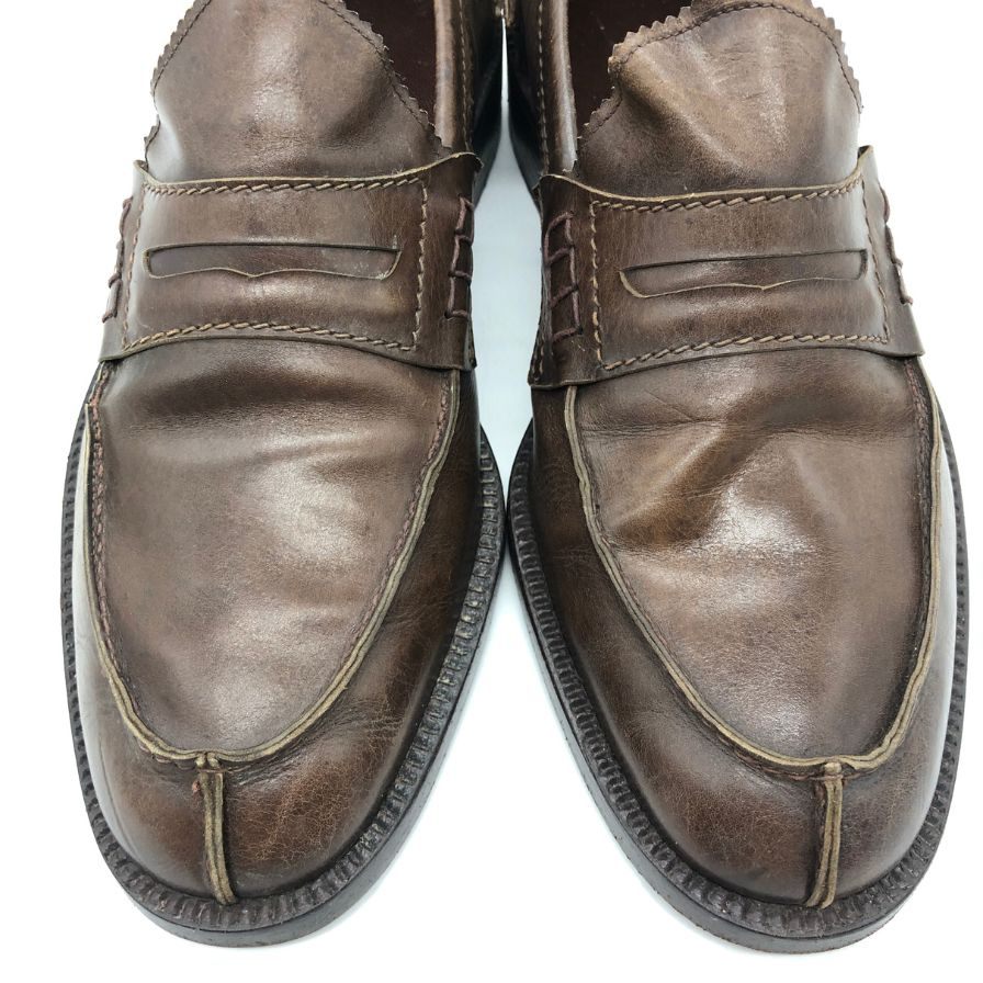 イヴ サンローラン  コインローファー 4174 カーフ スプリットトゥ メンズ ブラウン サイズ6 Yves Saint Laurent 約25.0cm【PTM】