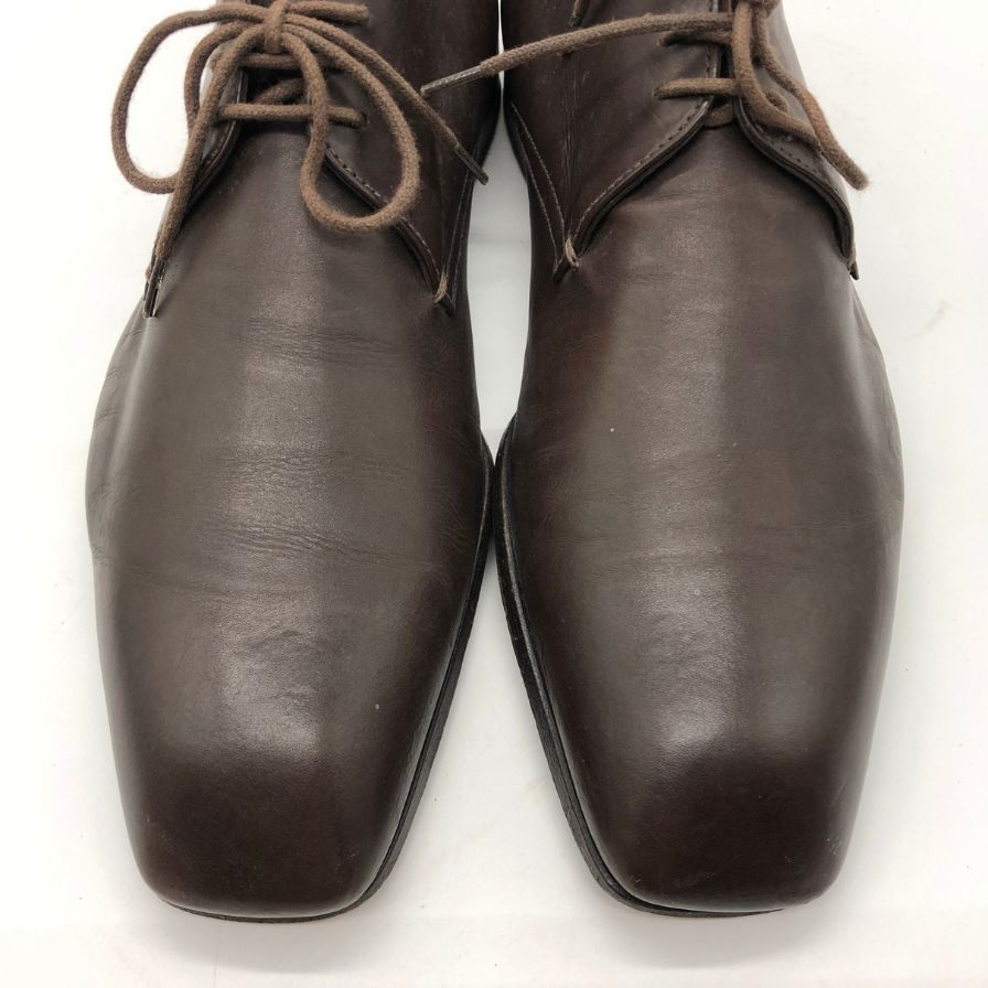 プラダ ダービーシューズ ダークブラウン サイズ5 PRADA 約25.0cm【AFC47】