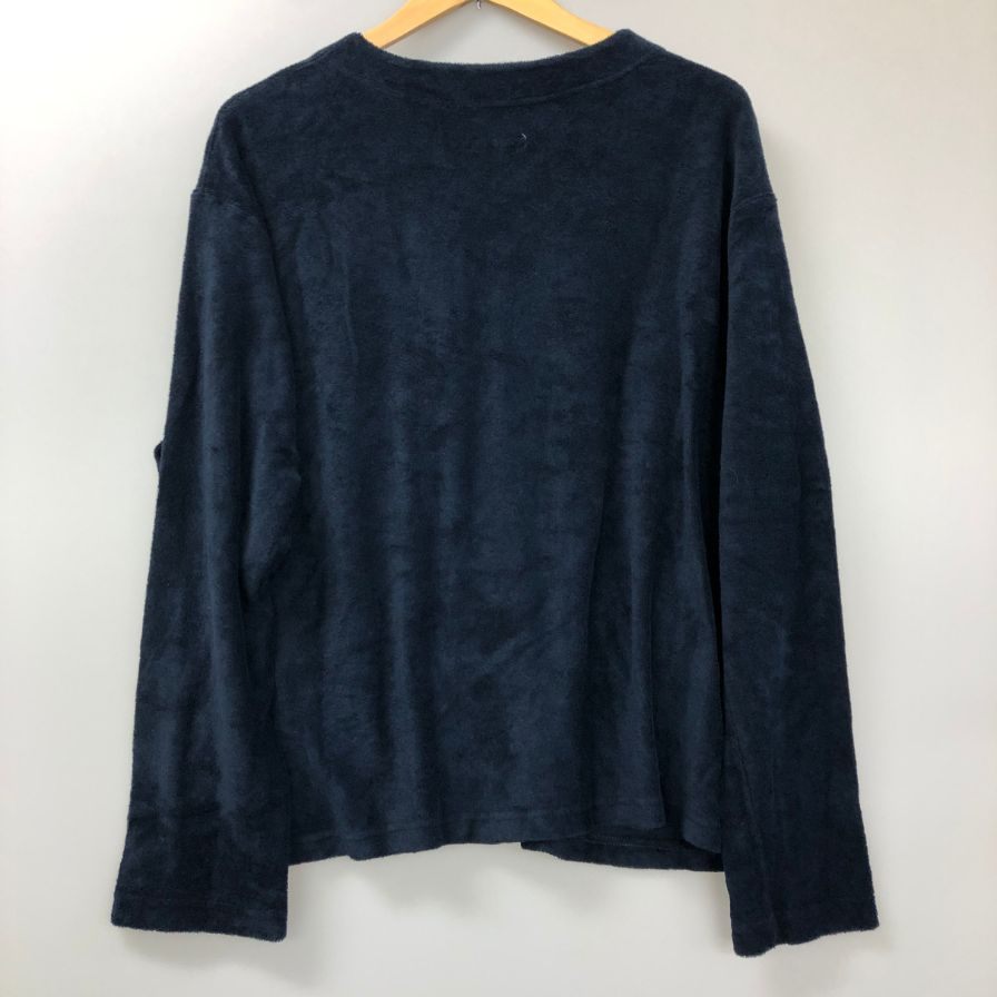 新品同様◆エンジニアードガーメンツ ノーカラージャケット パイル地 USA製 メンズ サイズM ネイビー ENGINEERED GARMENTS 【AFB5】
