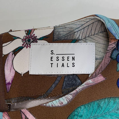 極美品◆エス エッセンシャルズ ワンピース 長袖 総柄 サイズ36 S.ESSENTIALS 【AFB13】