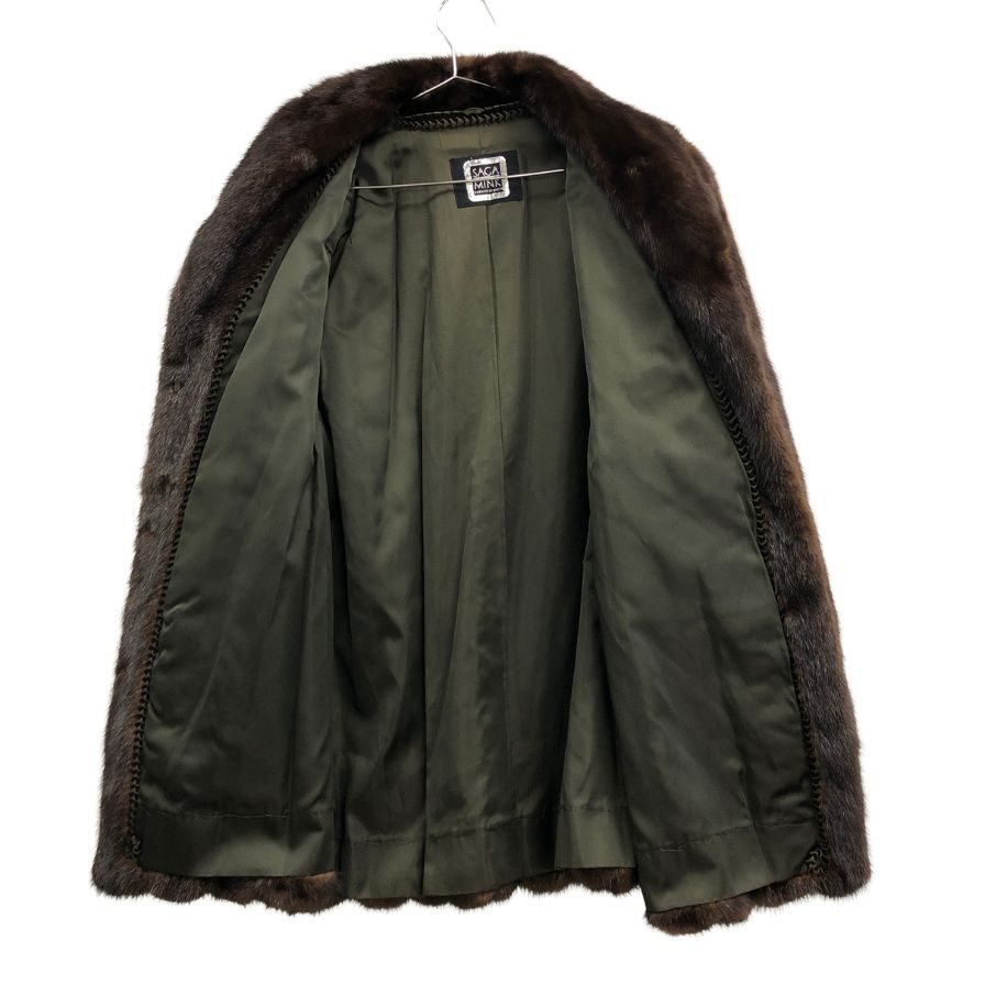 サガミンク 銀サガ  ミンク ハーフコート ダークブラウン レディース サイズ不明 SAGA MINK【AFG1】