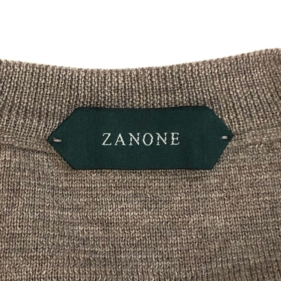 美品◆ザノーネ ニット 12ゲージ ウール クルーネック メンズ グレー サイズ44 ZANONE 【AFB4】