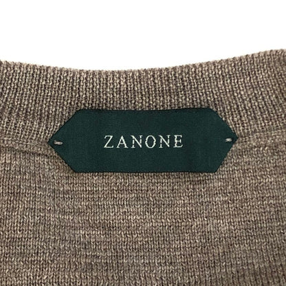 美品◆ザノーネ ニット 12ゲージ ウール クルーネック メンズ グレー サイズ44 ZANONE 【AFB4】