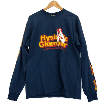極美品◆ヒステリックグラマー 長袖Tシャツ DO ANYTHING ネイビー メンズ サイズM HYSTERIC GLAMOUR 【AFB34】