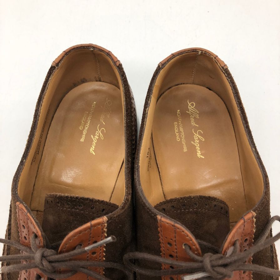アルフレッドサージェント ウイングチップ カーフ スエードコンビ ブラウン メンズ  サイズ7EEE  Alfred Sargent 約25.0cm【AFC3】