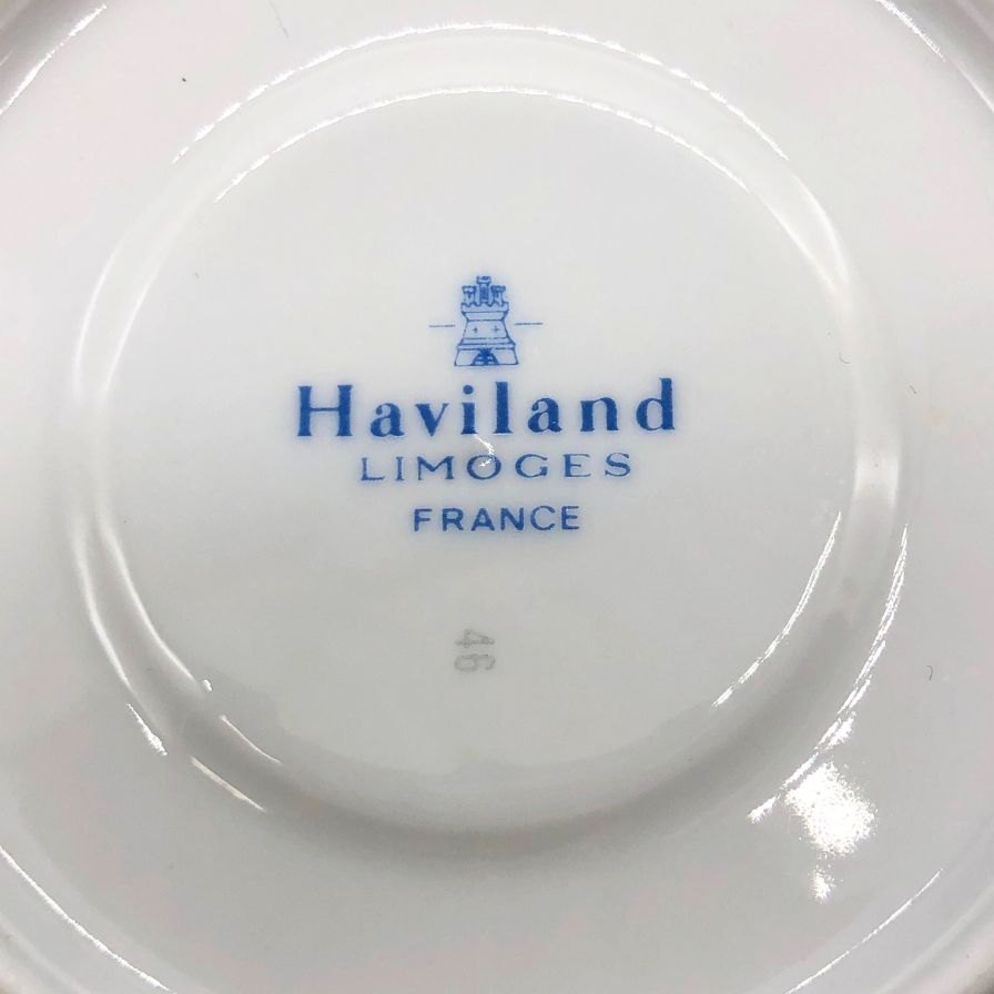 アビランド リモージュ カップ&ソーサー 2組セット デミタスカップ エスプレッソ 花柄 Haviland LIMOGES【AFB55】【中古】