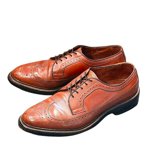 アレンエドモンズ レザーシューズ マクニール ウイングチップ グレインレザー ブラウン サイズUS7D Allen Edmonds ビジネスシューズ 約25.0cm【LA】【中古】