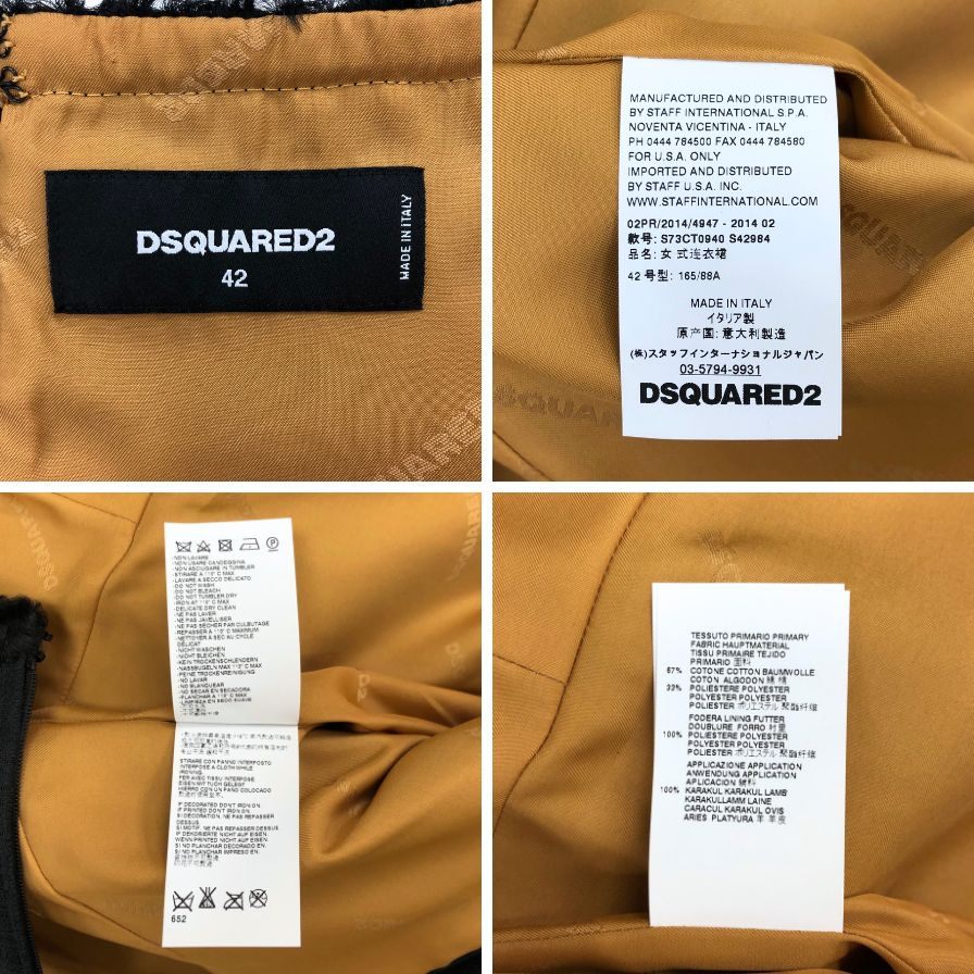 極美品◆ディースクエアード ノースリーブ ワンピース レディース サイズ42 ブラック S73CT0940 S42984 DSQUARED2 【AFB44】