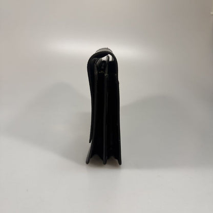 テストーニ ポーチ レザー コンビ クロコ型押し ブラック a.testoni【AFE5】【中古】