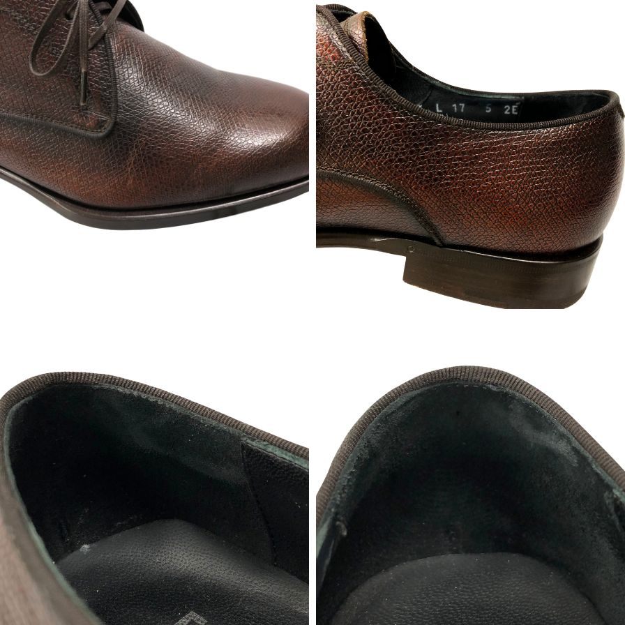 サルヴァトーレ フェラガモ レザーシューズ プレーントゥ キャビアスキン ブラウン系 サイズ5 レディース Salvatore Ferragamo 約22.5cm【AFD2】