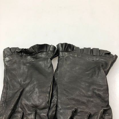 クロエ レザーグローブ  レース風 レディース ブラック サイズS相当  Chloe【AFI13】【中古】