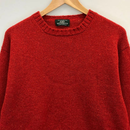 美品◆ジョン マティーソン ウール ニット メンズ サイズ 38 レッド JOHN MATHIESON 【AFB16】