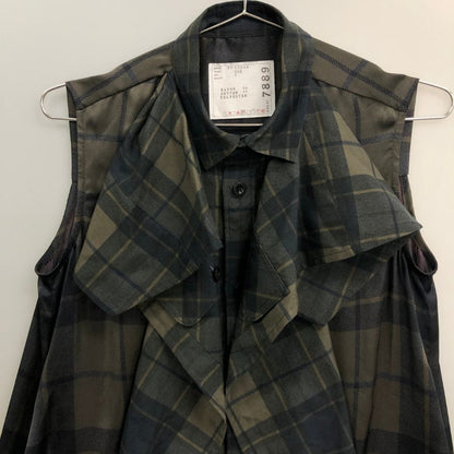 極美品◆サカイ 25SS ノースリーブワンピース Plaid Print Dress チェック レディース サイズ1 25ｰ07889 Sacai 【AFB19】