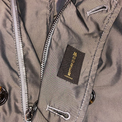 中古◆ムーレー ハーフコート ナイロン ダブル フロントダブルジップ メンズ サイズ48 ブラウン MOORER 【AFA】