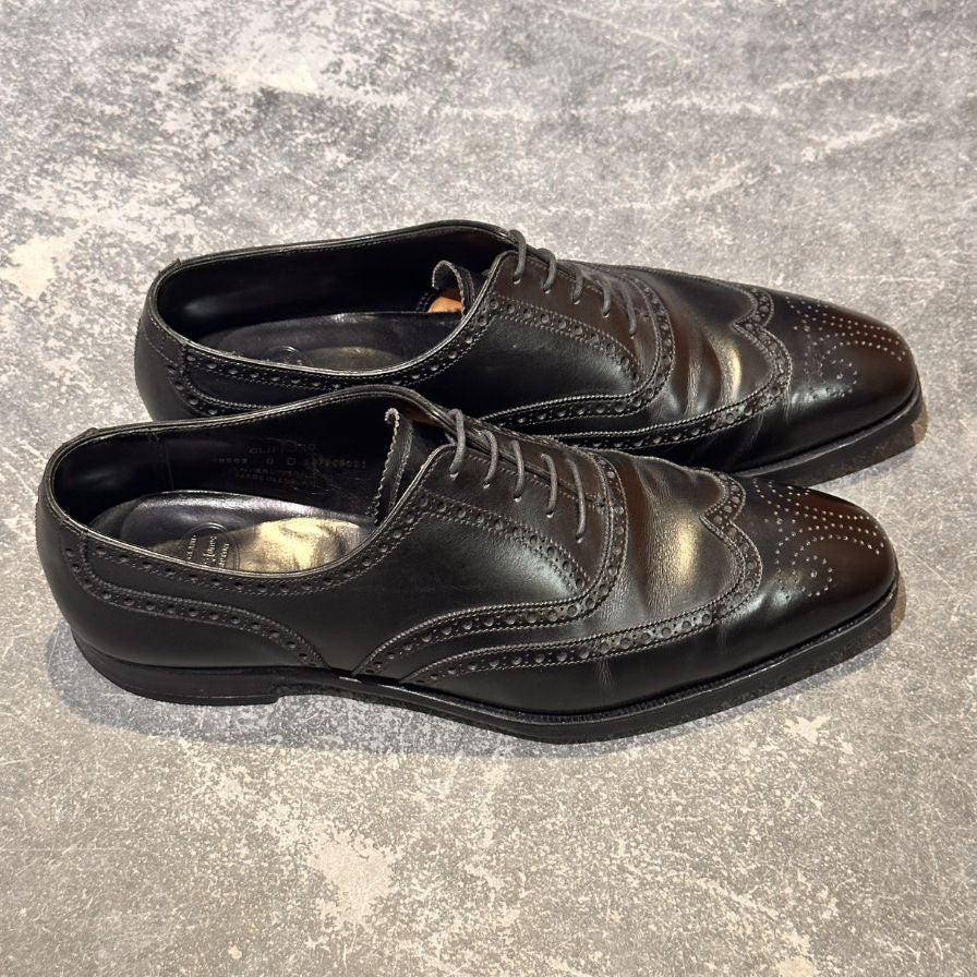 クロケット&ジョーンズ レザーシューズ クリフォード ウイングチップ ブラック サイズUK8E メンズ Crockett&Jones ビジネスシューズ 約26.5cm【LA】【中古】