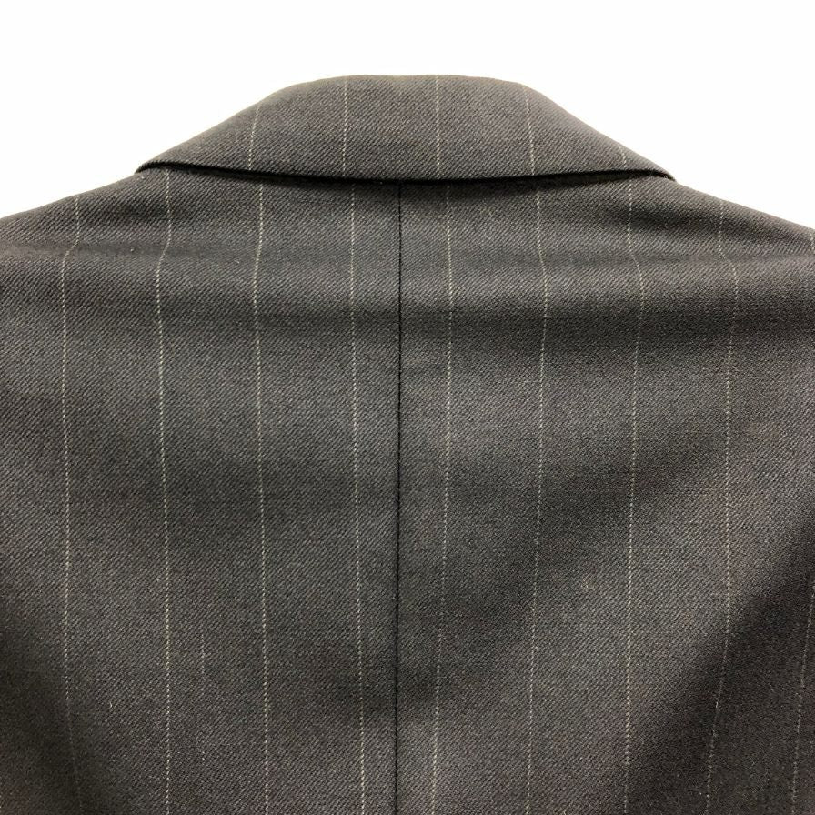 中古■ジョルジオアルマーニ ウール ストライプ ダブルジャケット メンズ サイズ48 ネイビー Giorgio Armani 【AFB46】