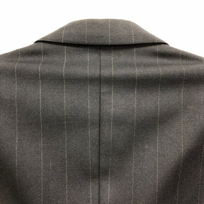 中古■ジョルジオアルマーニ ウール ストライプ ダブルジャケット メンズ サイズ48 ネイビー Giorgio Armani 【AFB46】