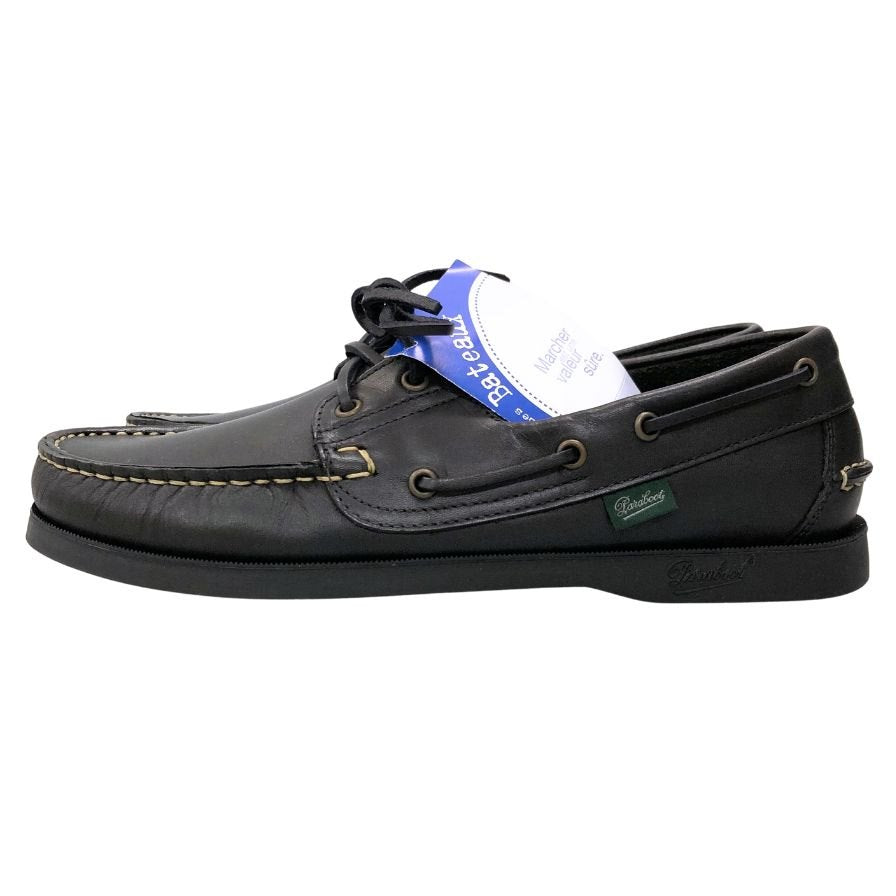 パラブーツ レザーデッキシューズ バース ブラック メンズ UK8 PARABOOT BARTH デッキシューズ 約26.5cm【LA】【中古】
