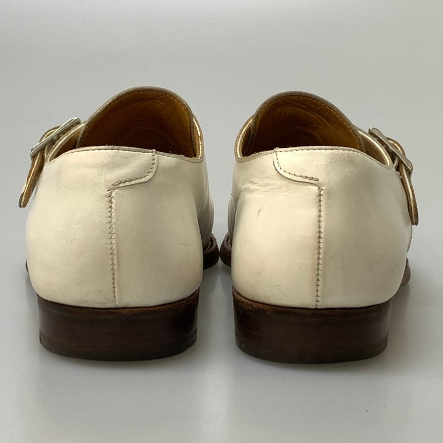 クロケット&ジョーンズ レザーシューズ シングルモンク カーフ ホワイト メンズ サイズ7.5E CROCKETT&JONES 約26.0cm【AFC51】