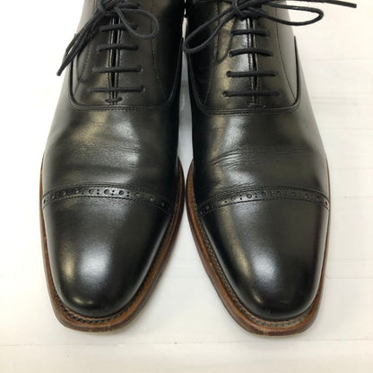 スコッチグレイン パンチドキャップトゥ 内羽根 レザーシューズ  ブラック ラスト746 サイズ25ハーフ SCOTCH GRAIN 約25.5cm【AFD12】