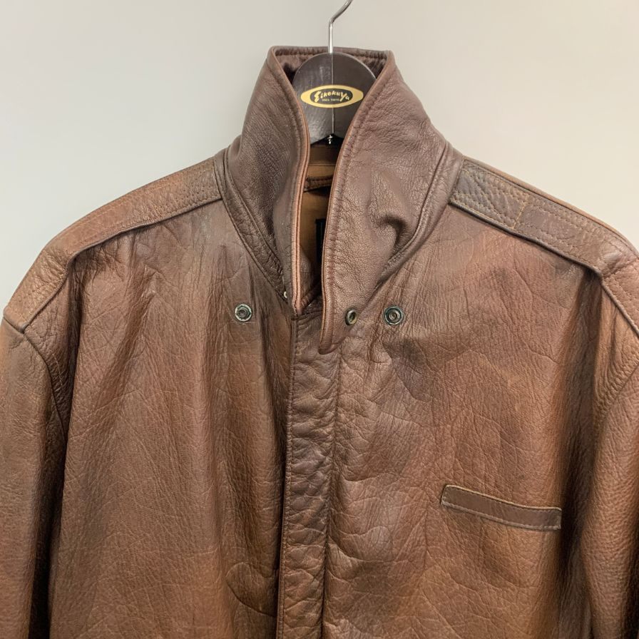 中古◆ウィリス＆ガイガー レザージャケット A-2 TALONジップ MADE IN USA サイズ44 メンズ ブラウン Willis & Geiger,INC 【AFG1】