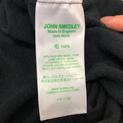 美品◆ジョンスメドレー ウール クルーネック 長袖 シャツ メンズ サイズ S ブラック JOHN SMEDLEY 【AFB5】