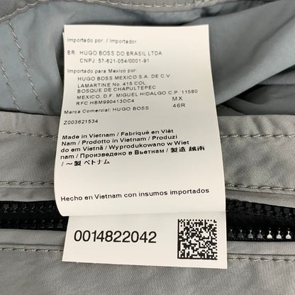 極美品◆ヒューゴボス ナイロン スポーツジャケット フロントジップ メンズ サイズ46R グレー  HUGO BOSS 【AFB33】