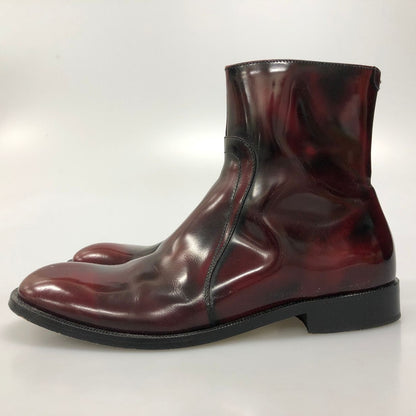 メゾンマルジェラ ブーツ サイドジップ カーフ サイズ41 バーガンディ メンズ Maison Margiela 約26.0cm【AFC41】