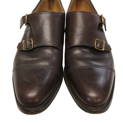 ジョンロブ ウィリアム ダブルモンク グレインレザー ブラウン UK8.5E メンズ JOHN LOBB 約27.0cm【PTM1】