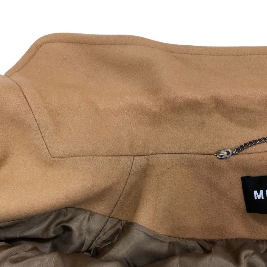 美品◆ミスベイブ チェスターコート ロング丈 ウール パッチ デザイン ワッペン キャメル メンズ サイズL MISBHV 【AFA24】