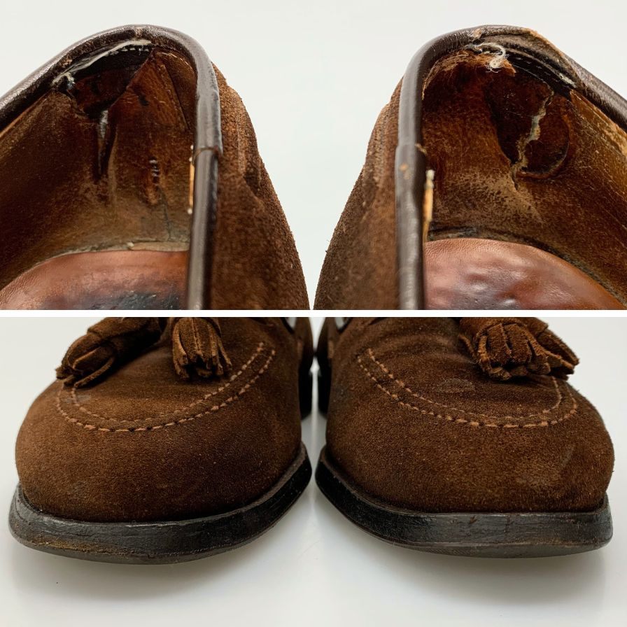 クロケット&ジョーンズ スエード タッセルローファー 6212-3095-01 ブラウン サイズ6E メンズ 革靴 CROCKETT&JONES CAVENDISH3 約24.5cm【AFD13】