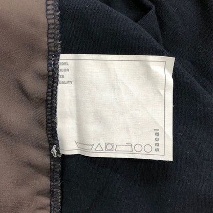 中古◆サカイ Tシャツ 異素材切り替え ネイビー×カーキ レディース サイズ表記なし Sacai 【AFB37】