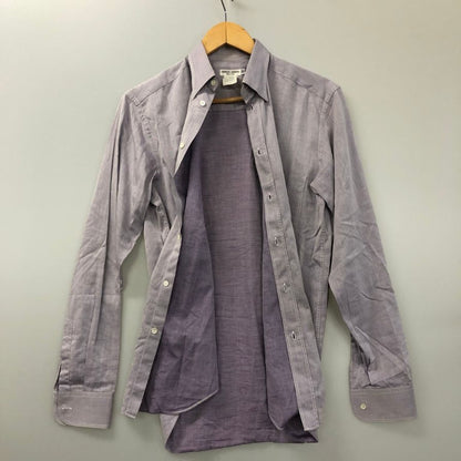 極美品◆ジョルジオアルマーニ 長袖シャツ コットン パープル メンズ サイズ37 GIORGIO ARMANI 【AFB26】