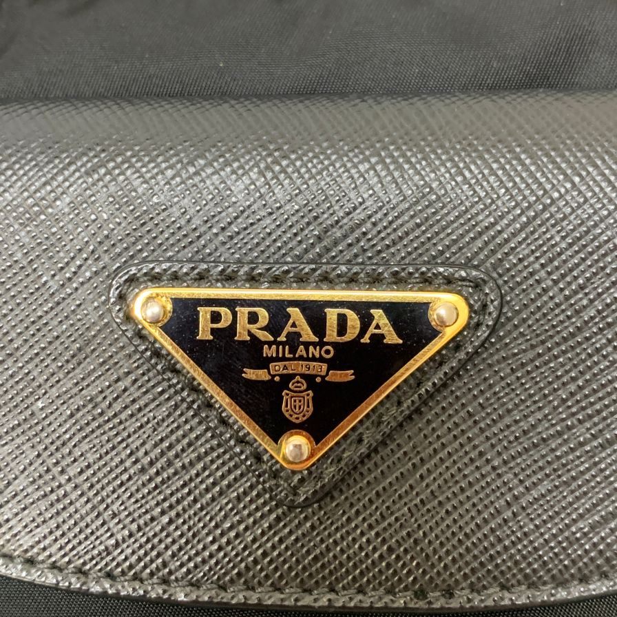 プラダ ハンドバッグ ナイロン×レザー 2WAY レディース ブラック PRADA【AFE3】