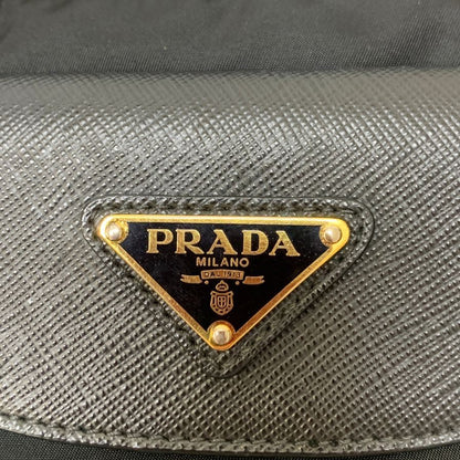 プラダ ハンドバッグ ナイロン×レザー 2WAY レディース ブラック PRADA【AFE3】