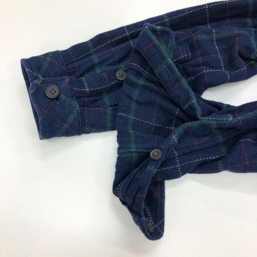 中古◆ユニクロ アンダーカバー ネルシャツ 長袖 コットン チェック コラボ ネイビー メンズ サイズM UNIQLO UNDERCOVER 【AFB46】