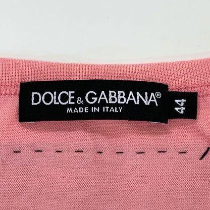 極美品◆ドルチェ&ガッバーナ ノースリーブTシャツ ALL THE LOVERS ピンク レディース サイズ44 DOLCE & GABBANA 【AFB43】