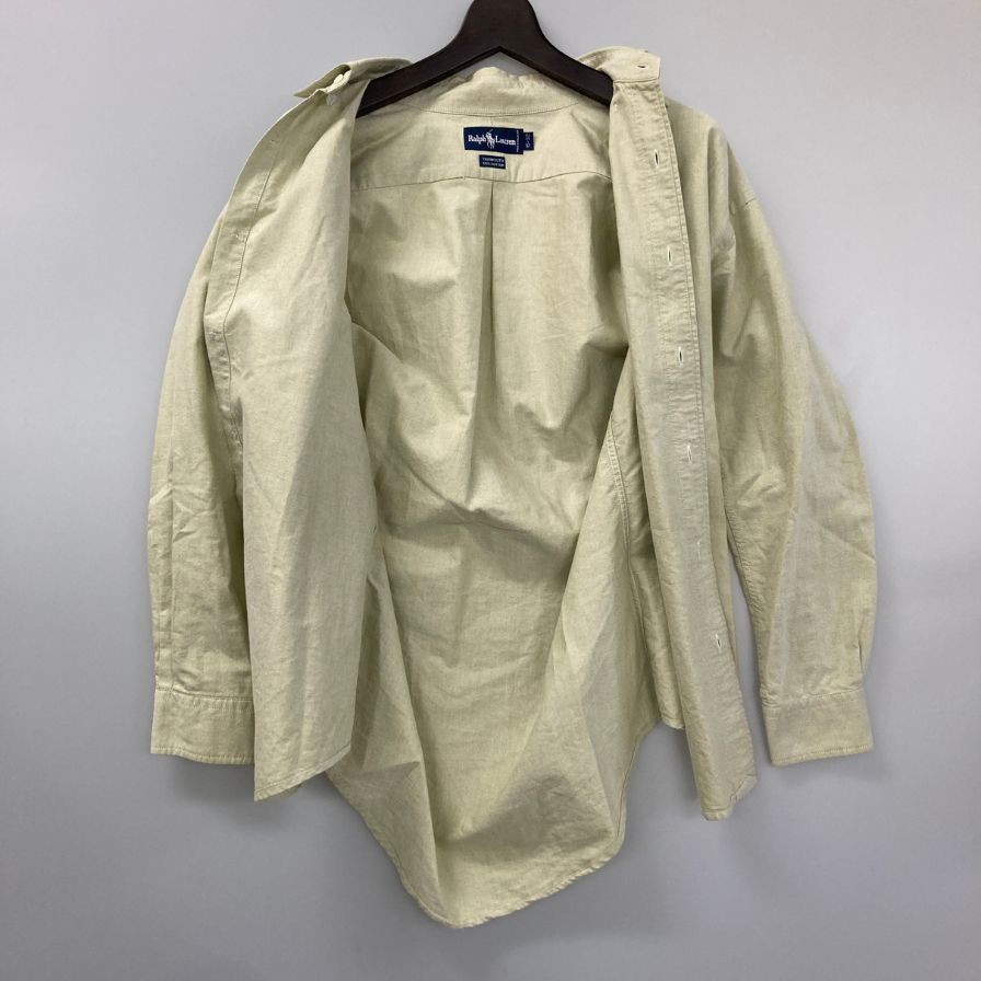 美品◆ラルフローレン ボタンダウンシャツ 90年代 yarmouth カーキ メンズ サイズ15-32 Ralph Lauren 【AFB5】