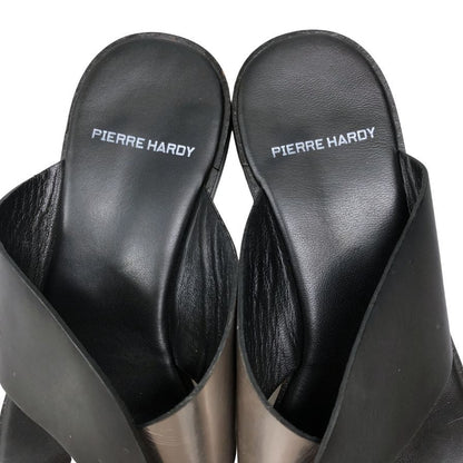 ピエール アルディ フラットサンダル レディース サイズ38 ブラック×シルバー PIERRE HARDY 約24.0cm【AFC47】