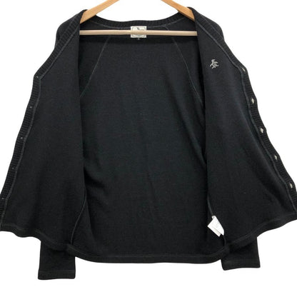 美品◆ペンギン カーディガン ニット ロゴ メンズ サイズ3  ブラック Penguin by Munsingwear 【AFB26】