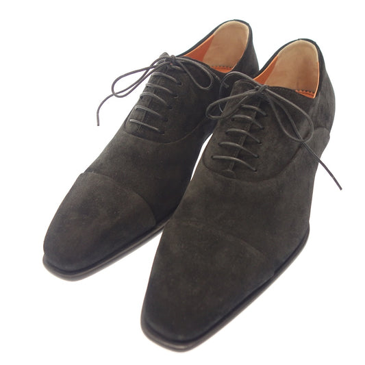 Unused ◆ Santoni Leather Shoes Straight Tip 6365 Suede Men's Black Size 5 Santoni [AFD6] 