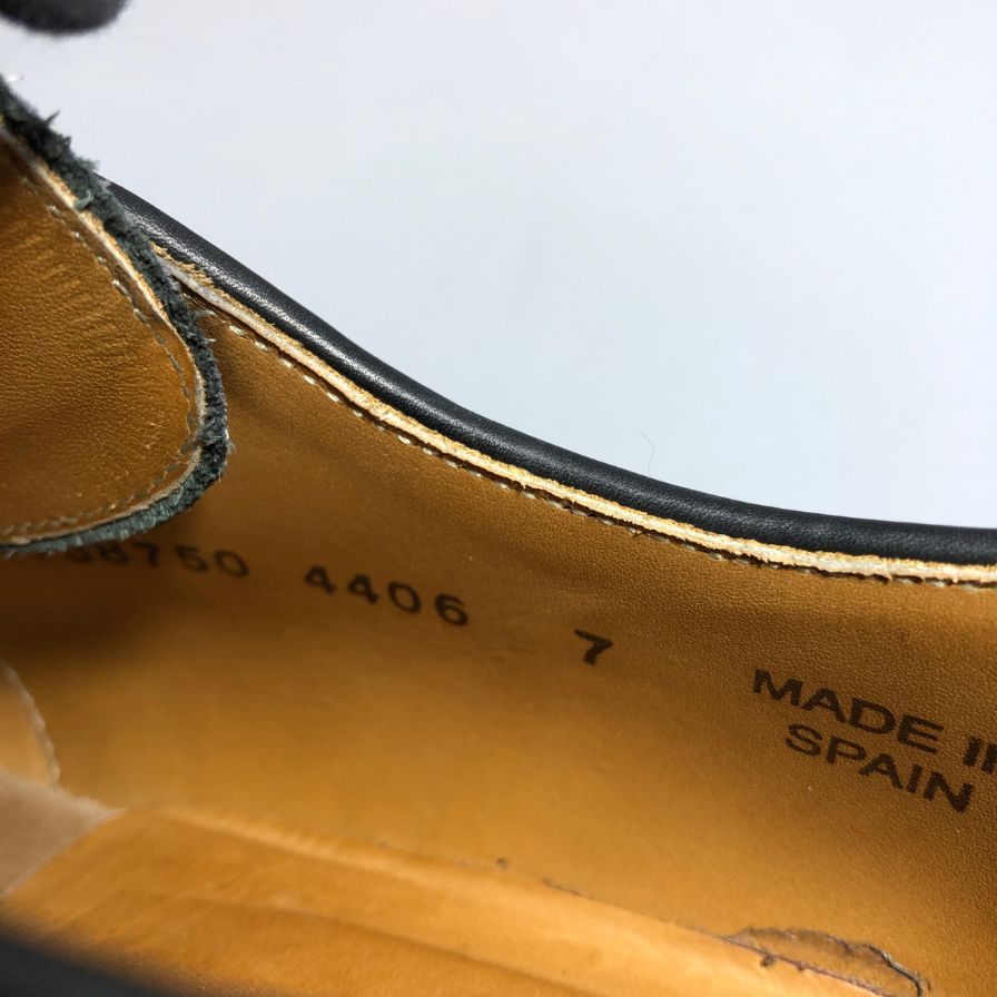 バーウィック 4406 レザーシューズ プレーントゥ レザー ブラック メンズ サイズUK7 Berwick ビジネスシューズ 約26.0cm【LA】【中古】