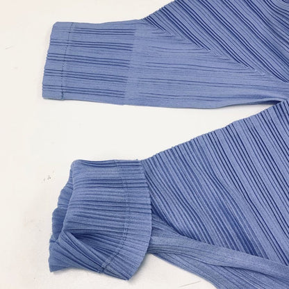美品◆プリーツプリーズ イッセイミヤケ PP31FK332 リブ プリーツ ブルー系 サイズ3 PLEATS PLEASE 【AFB2】