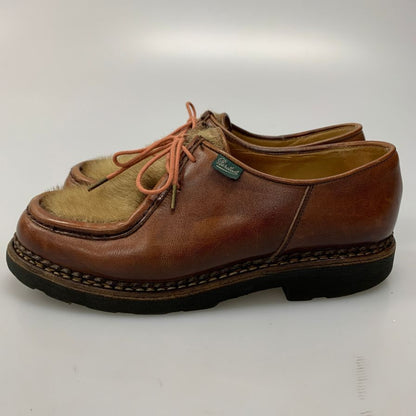 パラブーツ チロリアンシューズ ミカエル ファー コンビ マロン サイズ40 Paraboot ビジネスシューズ 約25.5cm【LA】【中古】