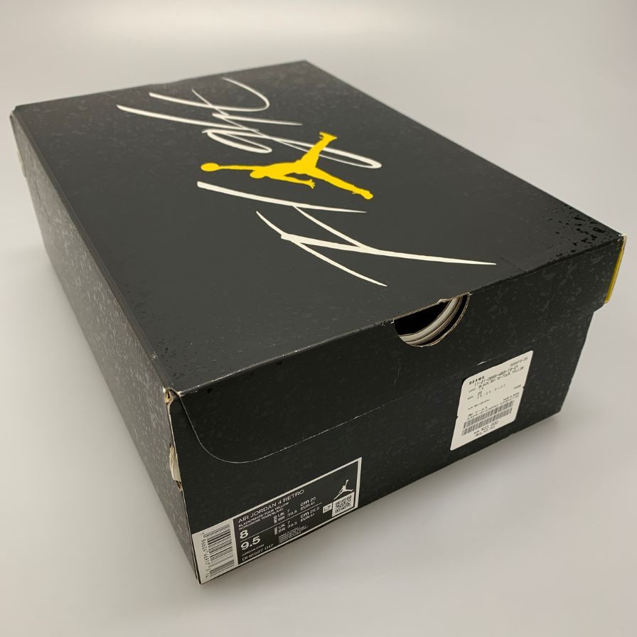 ナイキ エアジョーダン4 レトロ サンダー メンズ ブラック×イエロー サイズ26.5㎝ DH6927-017 NIKE AIR JORDAN 4 RETRO THUNDER 約26.5cm【AFD12】