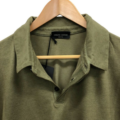 美品◆ロベルトコリーナ ポロシャツ オリーブ コットン サイズ50 メンズ roberto collina 【AFB9】