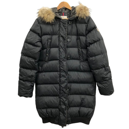 中古■モンクレール ダウンコート LUCIE ラクーンファー ブラック レディース サイズ2 MONCLER 【AFA13】