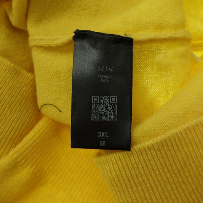 Like new◆ZANIERI Knit V-neck Cashmere Men's Size 3XL Yellow ZANIERI [AFB27] 