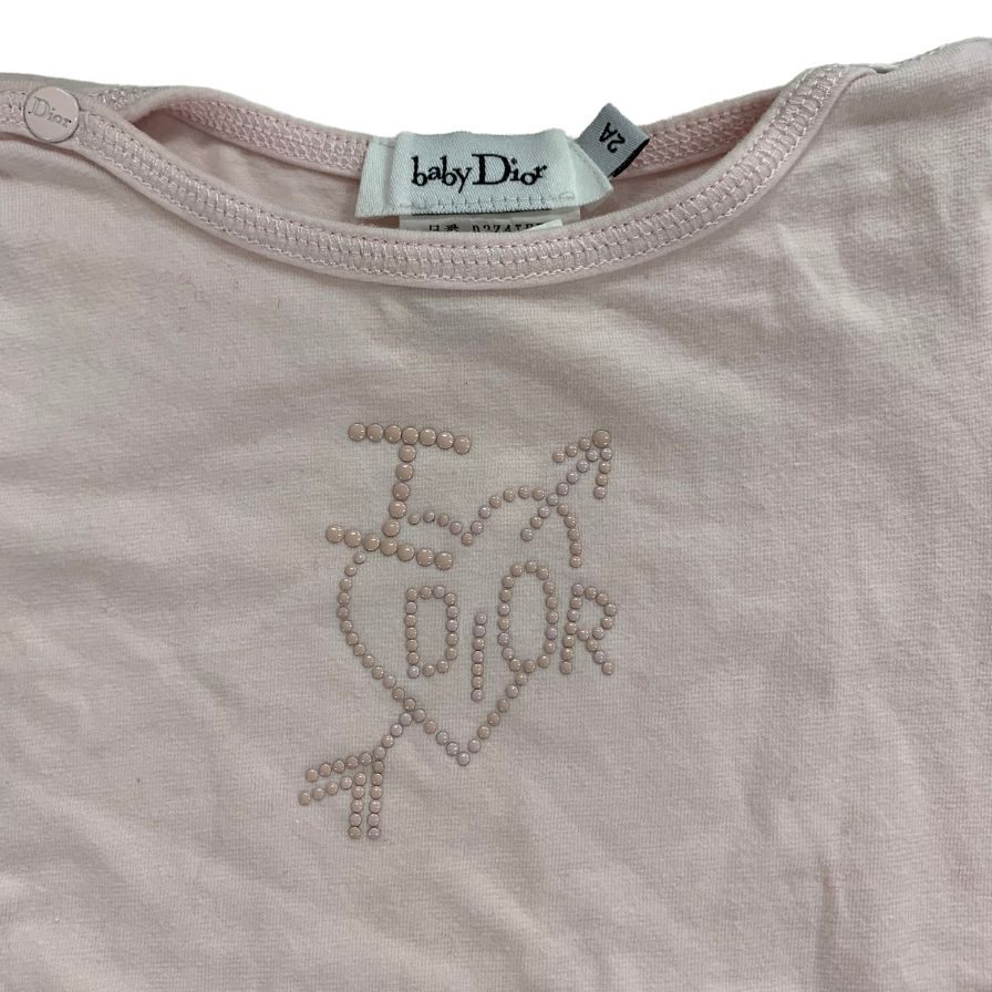 中古◆ベイビー ディオール Tシャツ サイズ2A ピンク ベビー  baby Dior 【AFB25】