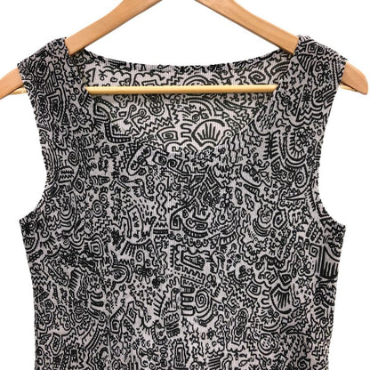極美品◆プリーツプリーツ イッセイミヤケ ノースリーブワンピース 総柄 サイズ3 レディース PP91-FK342 PLEATS PLEASE ISSEY MIYAKE 【AFB39】